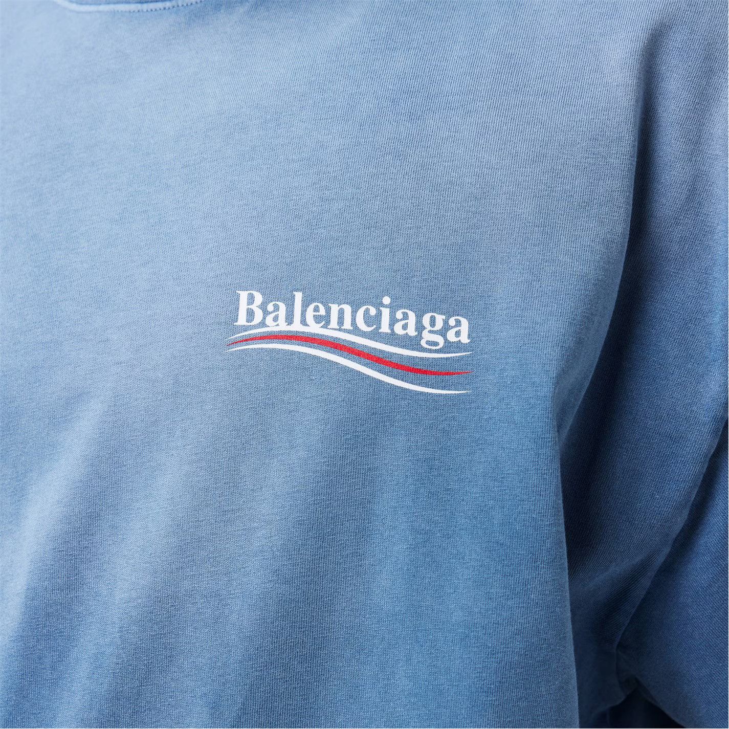 Balenciaga o1g2r1mq0226 Political Campaign T-Shirt In Faded Blue Size US M / EU 48-50 / 2 - 4 Thumbnail