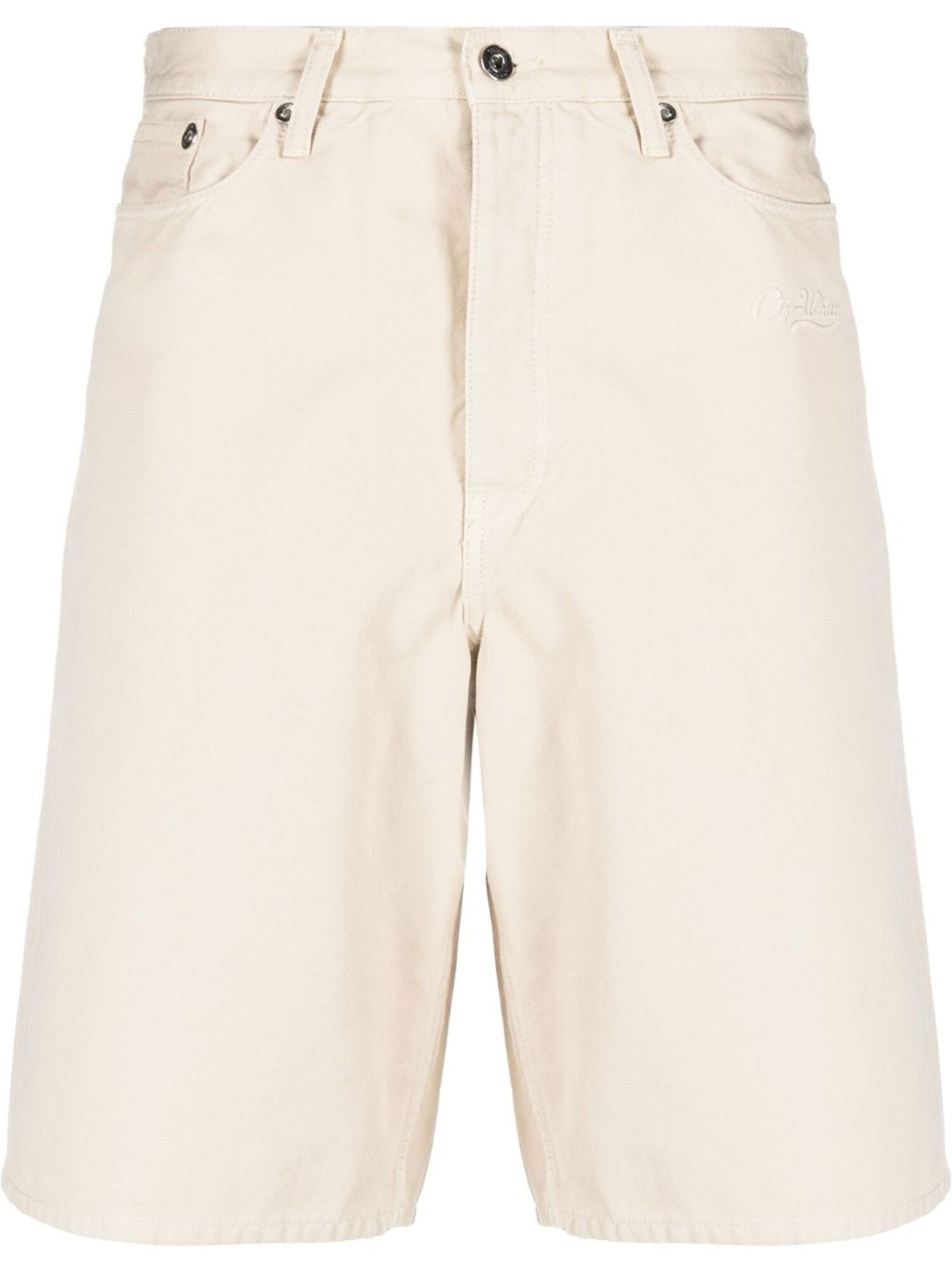 Off-White o1gr1nt1124 Wave Off Canvas Utility Short in Beige Size US 38 / EU 54 - 1 Thumbnail