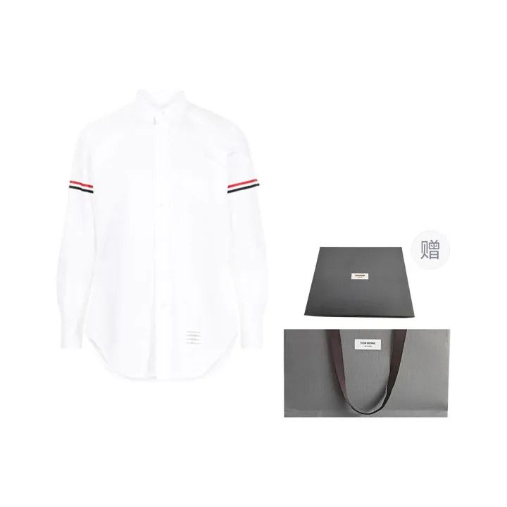Thom Browne Thom Browne Classic Long Sleeve Shirt with Stripes 0079 Size US M / EU 48-50 / 2 - 1 Thumbnail