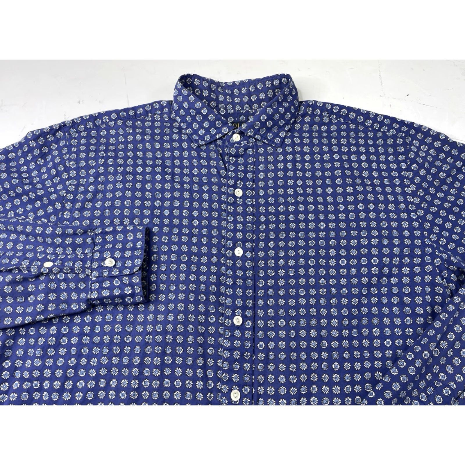 Polo Ralph Lauren Polo Ralph Lauren Button-Down Shirt Men LT Blue Paisley AOP Preppy Embroidered Pony Button-Up Long Sleeve White/Blue? Size US L / EU 52-54 / 3 - 2 Thumbnail