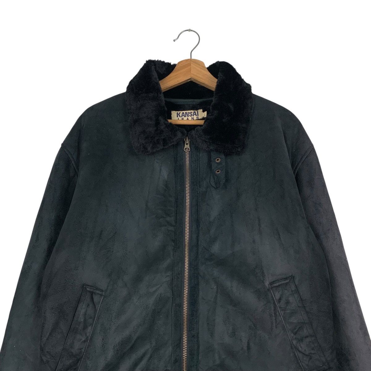 Kansai Yamamoto KANSAI JEANS Faux Fur Leather Jacket #2305-C102 Size US L / EU 52-54 / 3 - 2 Thumbnail