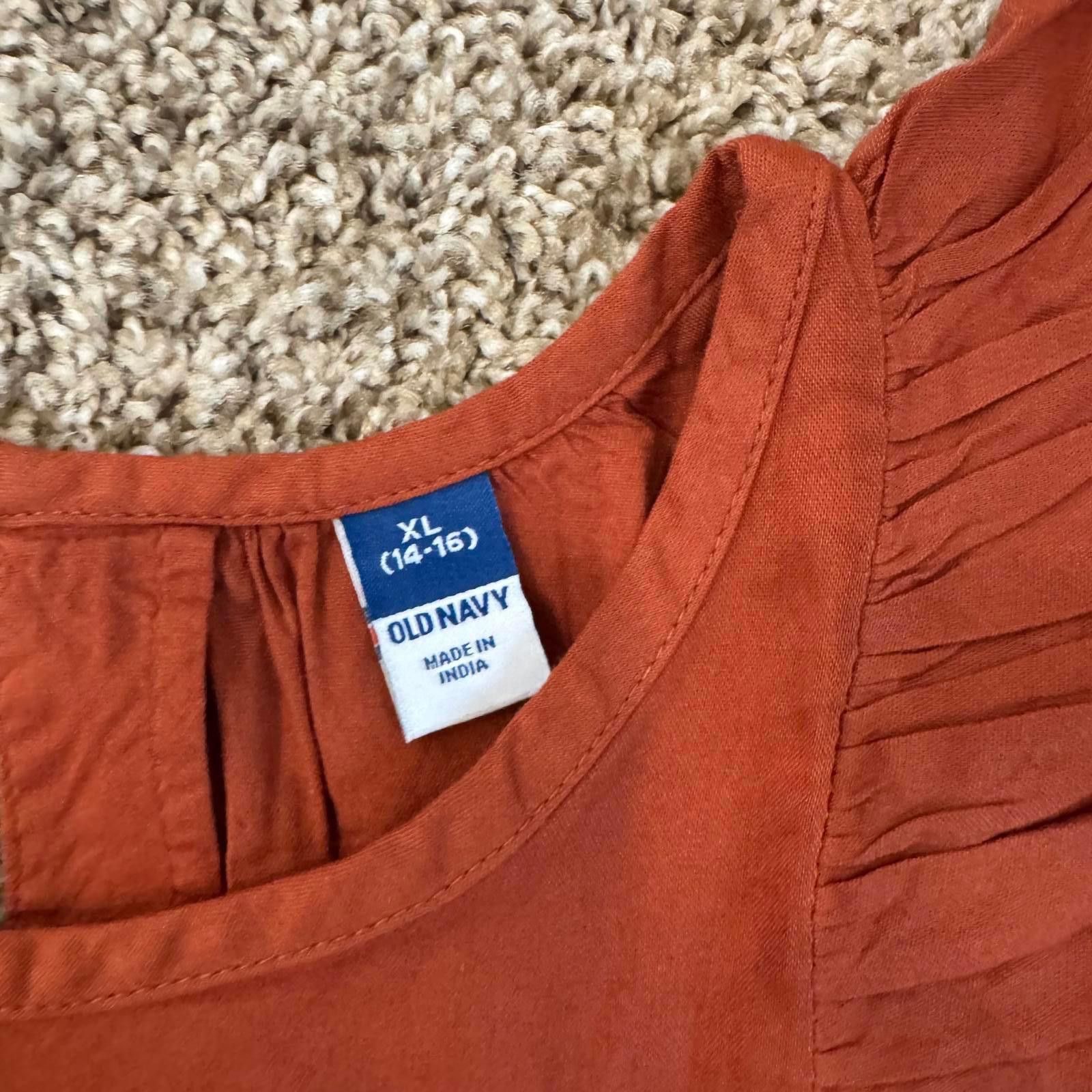 Old Navy Old Navy Girls XL Rust Orange Flutter Sleeve Top Size XL / US 12-14 / IT 48-50 - 2 Thumbnail