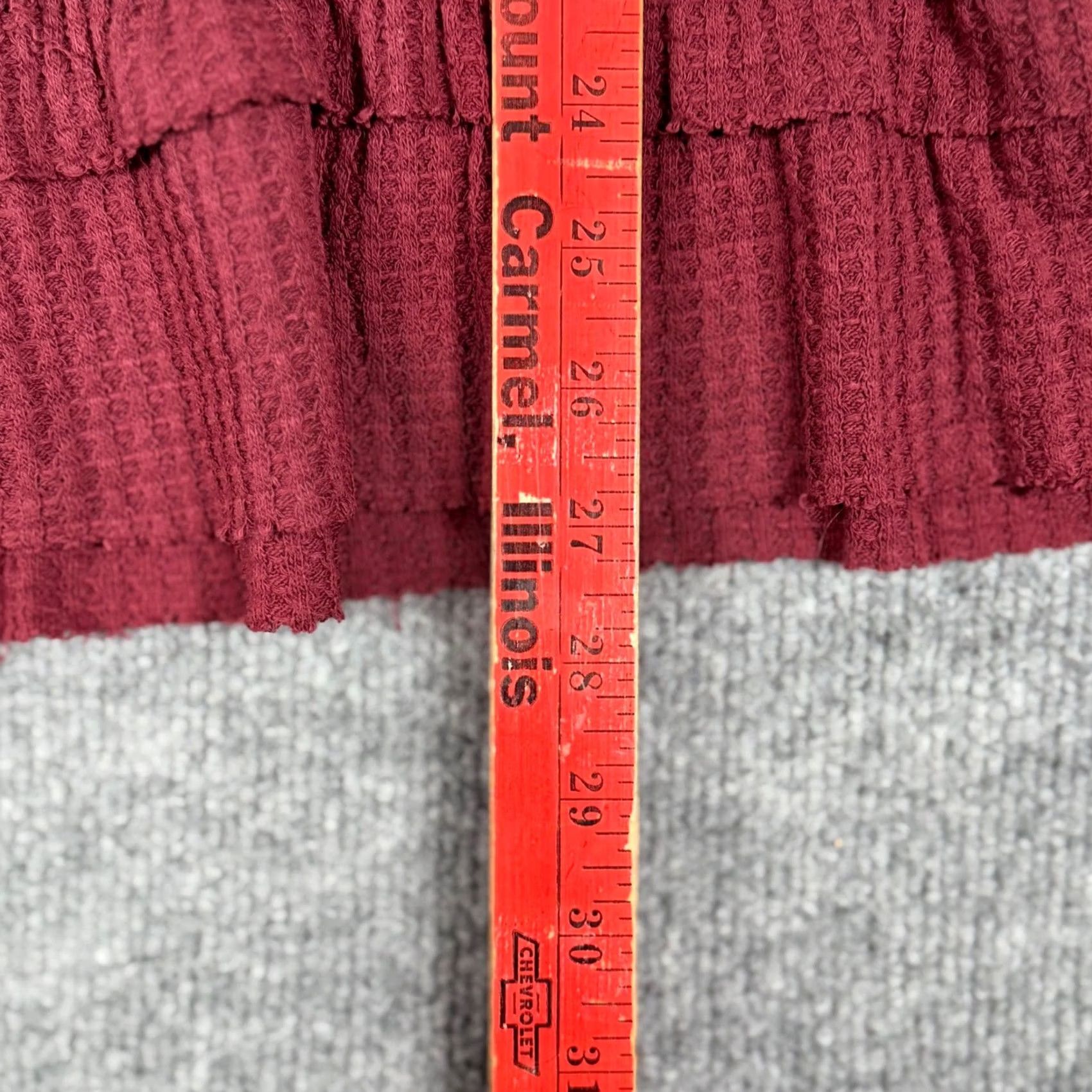 Vintage OSO Tunic Long Sleeve Burgundy Waffle Knit Ruffle Hem Relaxed Fit Casual Women M Medium Size M / US 6-8 / IT 42-44 - 6 Thumbnail