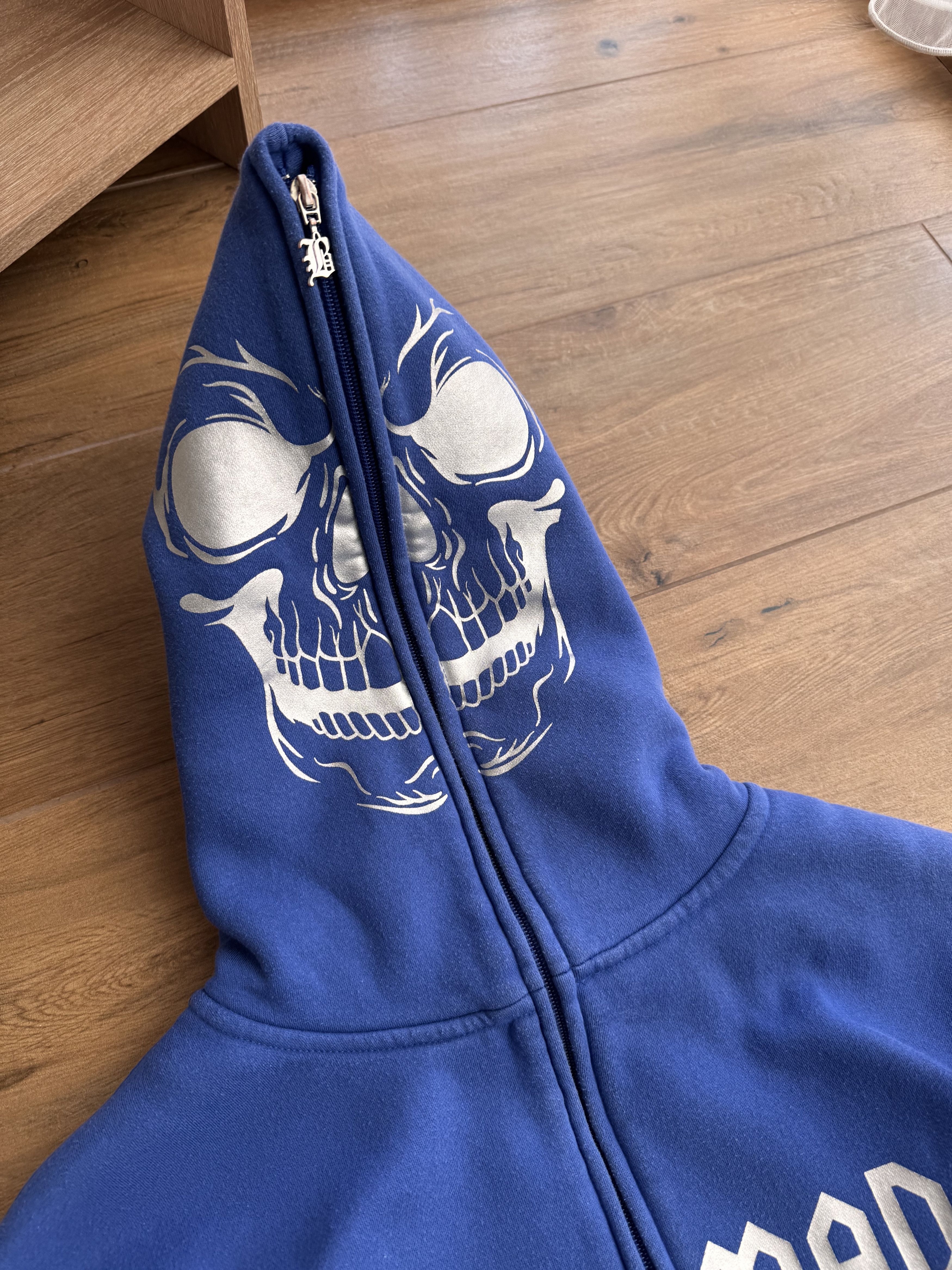 Japanese Brand × Vintage Vintage Kanye West Style Full Zip Skeleton Blue Hoodie Size US M / EU 48-50 / 2 - 6 Thumbnail