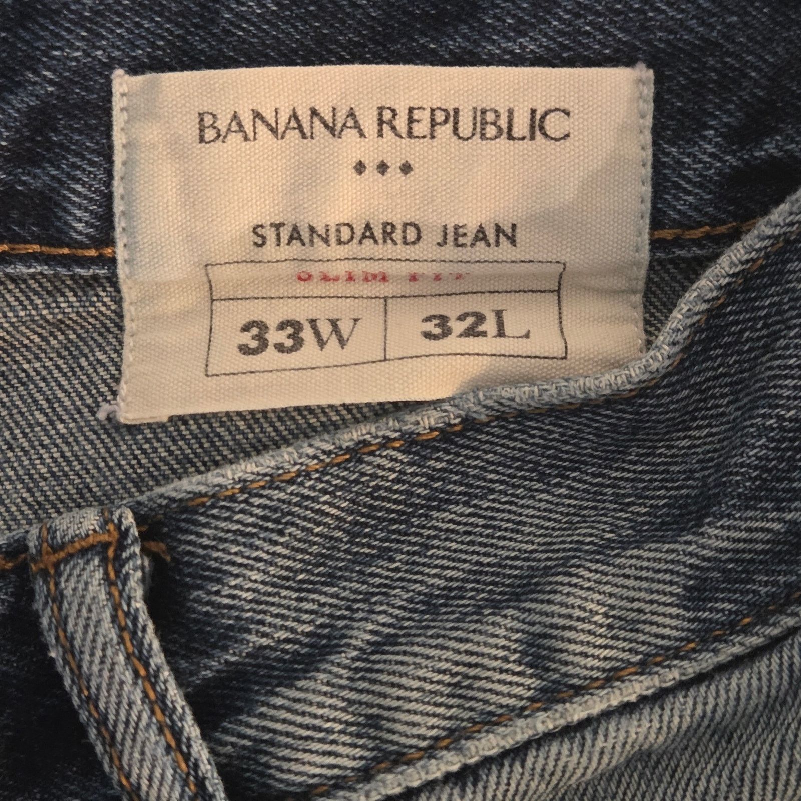 Banana Republic Banana Republic Slim Fit Standard Blue Jeans 33W 32L Size US 33 - 4 Thumbnail