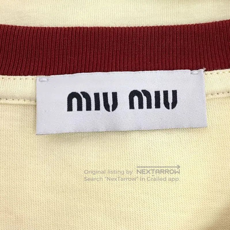 Miu Miu Miu Miu Yellow Cotton T-Shirt for Women . Size S / US 4 / IT 40 - 6 Thumbnail