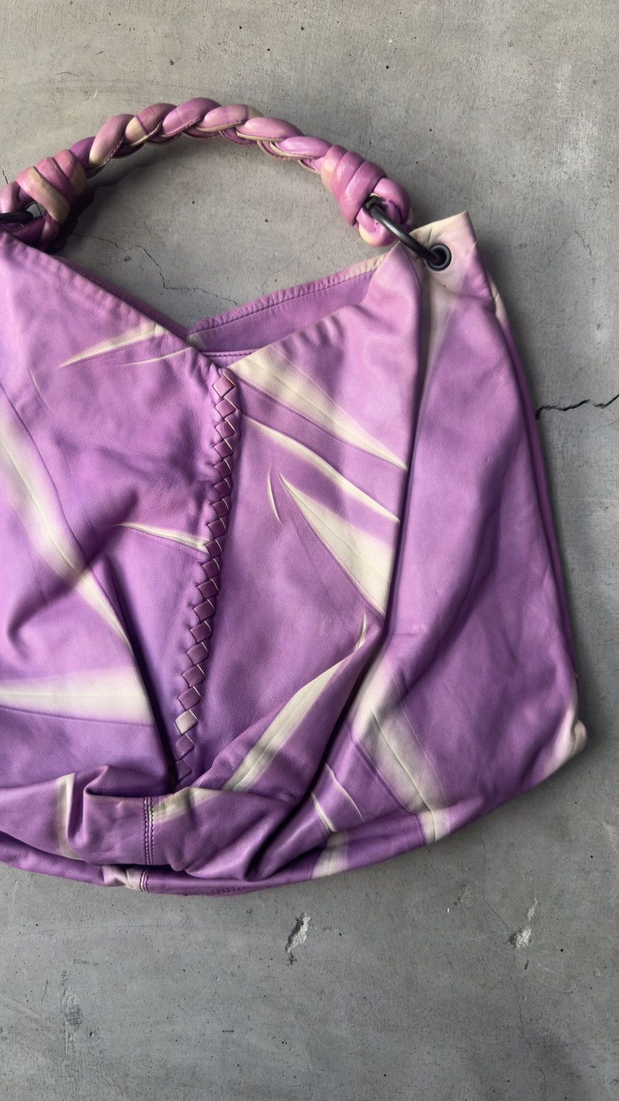 Bottega Veneta Bottega Veneta Violet Tye Dye Aquilone Fortune Cookie Hobo Size ONE SIZE - 3 Thumbnail