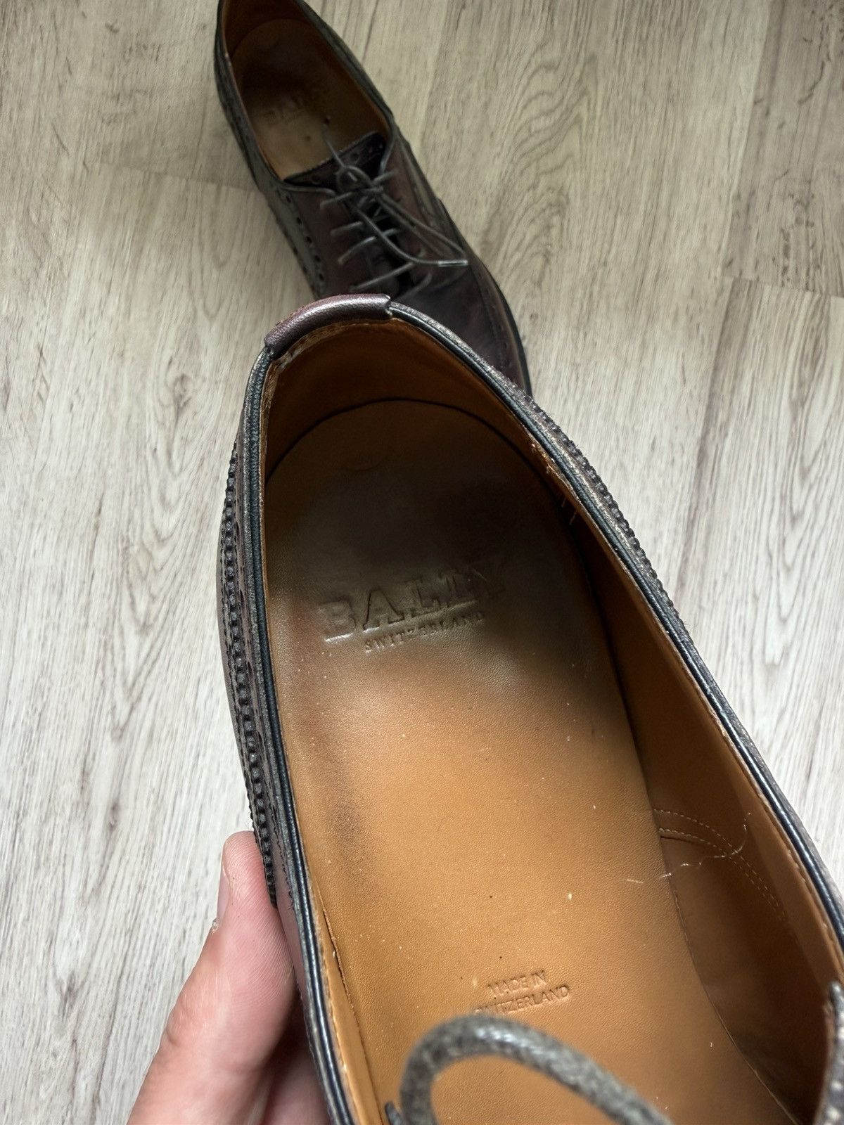 Bally Bally Mens Leather Brogues Goodyear Welted Brown Patina Size US 10 / EU 43 - 8 Thumbnail