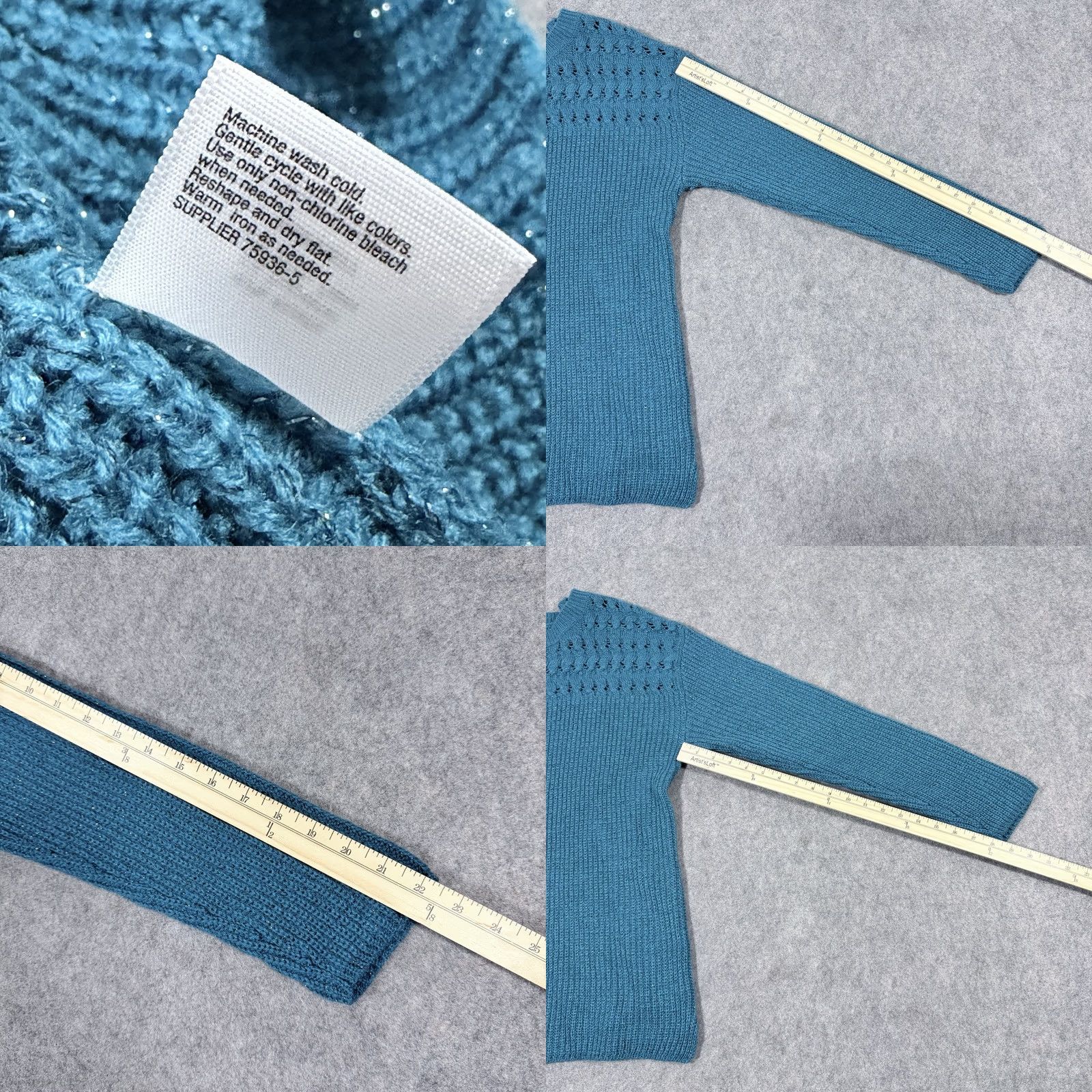 Vintage St. John's Bay Casual Knit Sweater Shirt Women's XL Teal Blue Long Sleeve Knit Pullover Casual Wear 90s Style Mens Womens Size XL / US 12-14 / IT 48-50 - 9 Thumbnail