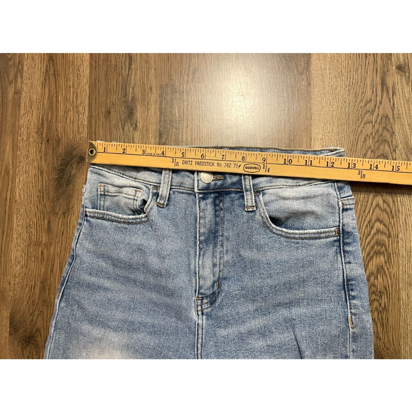 Vintage VERMET Jeans, Women's Size 27, Denim, Straight, Distressed, Pockets, Blue, Regular, 29 Inseam, 27, Size 27" / US 4 / IT 40 - 6 Thumbnail