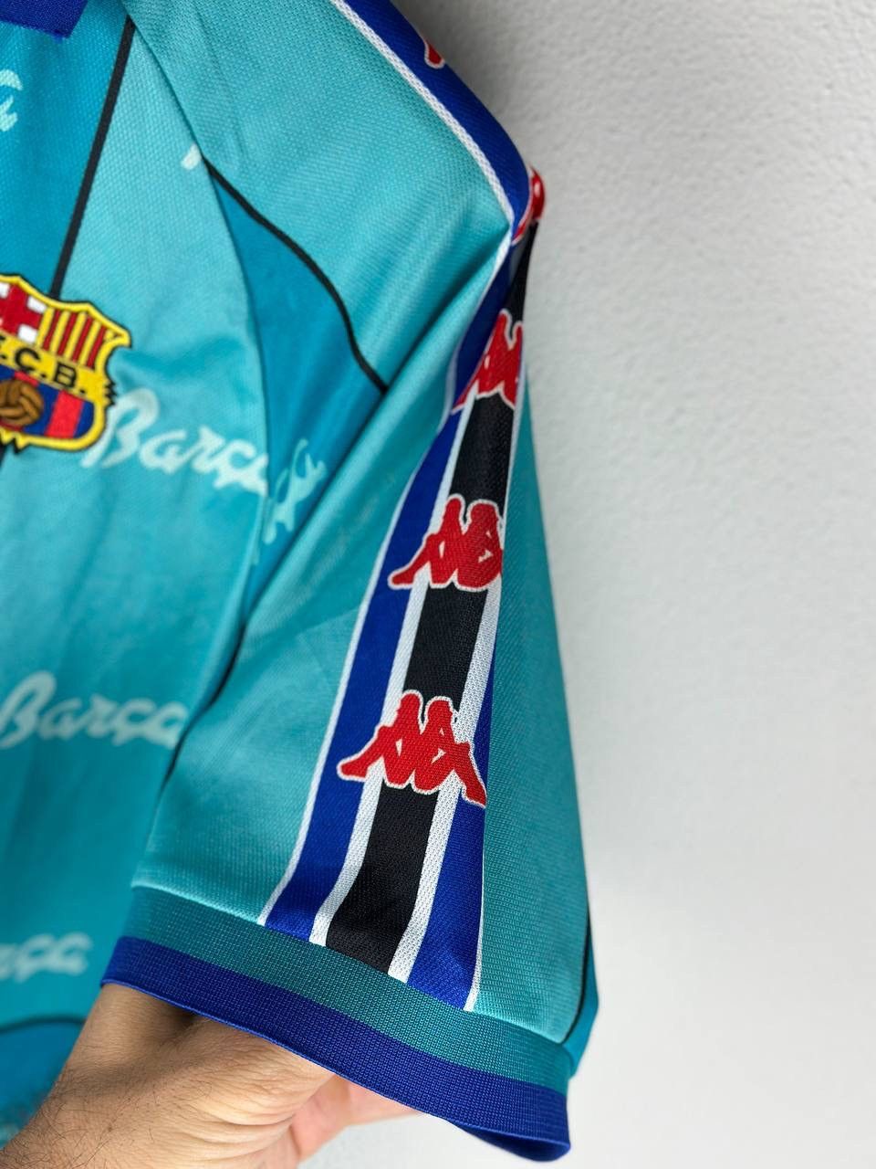 Kappa BARCELONA 1996/97 AWAY JERSEY RETRO REMAKE - RONALDO Size XL Size US XL / EU 56 / 4 - 6 Thumbnail