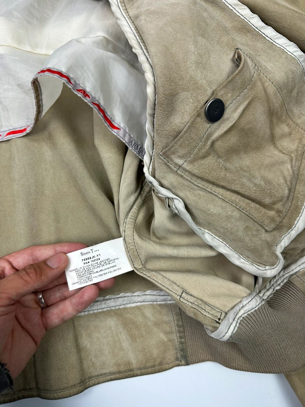 Armani Armani Jeans 90’s Cargo Pockets Suede Leather Bomber Jacket Size US L / EU 52-54 / 3 - 11 Thumbnail