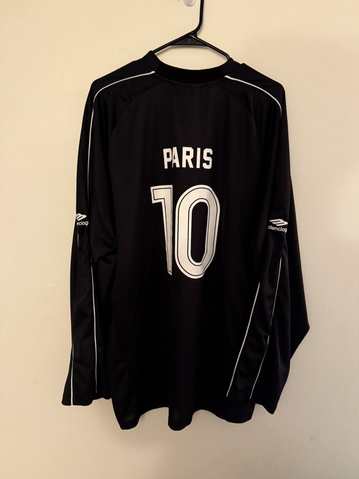 Balenciaga Paris Black Long Sleeve Soccer Jersey