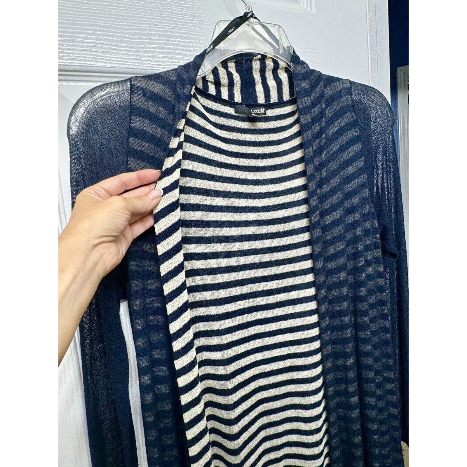 Anthropologie LADAKH Lightweight Open Front Duster Navy Striped - M Size M / US 6-8 / IT 42-44 - 5 Thumbnail