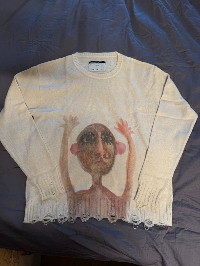 Song For The Mute size 3 destroyed abstract art beige overs