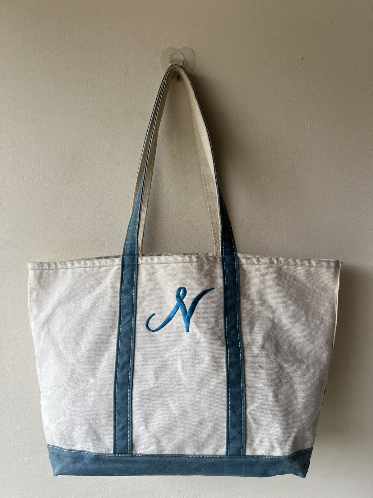 L.L. Bean RARE! 80s L.L. Fade Patina Long Handle Huge Tote Bag Size ONE SIZE - 18 Thumbnail