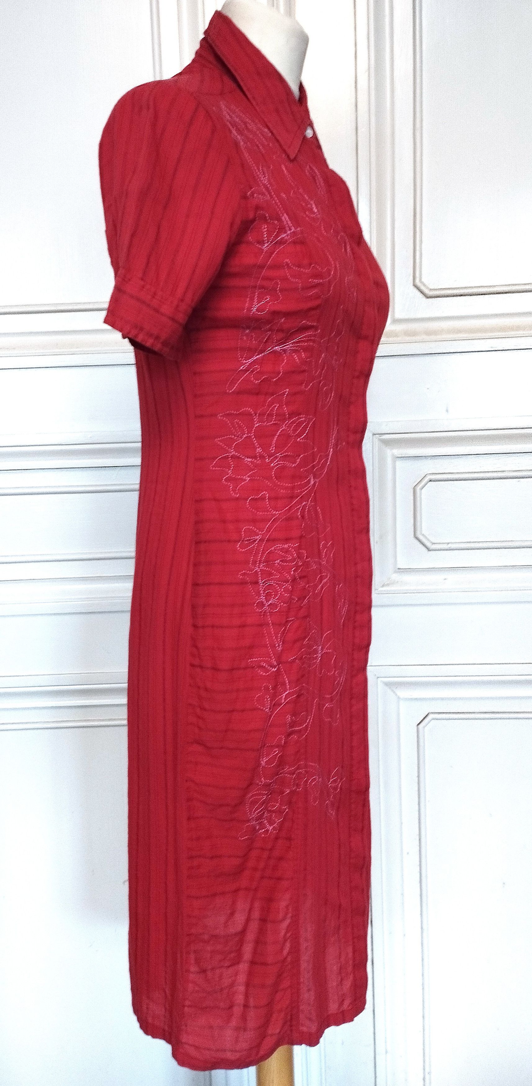 Antik Batik Antik Batik Robe Chemise Cotonnade Brodée T S Size S / US 4 / IT 40 - 9 Thumbnail