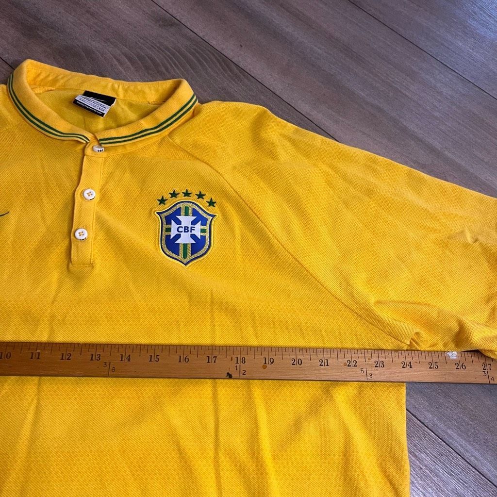 Nike Nike Brasil Yellow Athletic Casual Polo Men XXL Bin L-112 Size US XXL / EU 58 / 5 - 5 Thumbnail