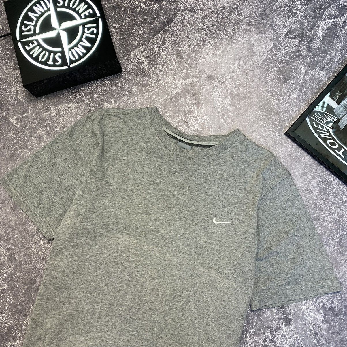Vintage Vintage Nike Small Swoosh Grey Basic Drill tee Size US M / EU 48-50 / 2 - 2 Thumbnail