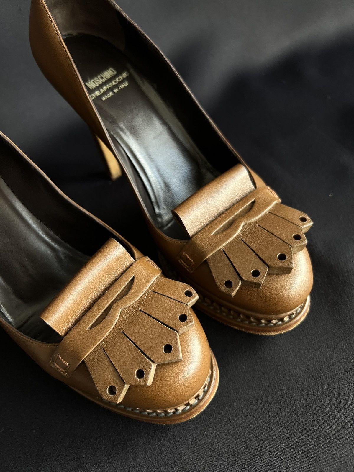 Moschino Moschino Cheap&Chic Leather Heels Brown Size US 7 EU 37 1/2 Size US 7 / IT 37 - 15 Thumbnail