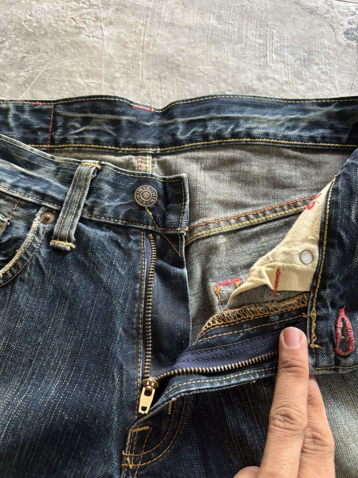 Edwin edwin distressed japanese denim studded skull punk sashiko Size US 28 / EU 44 - 4 Thumbnail