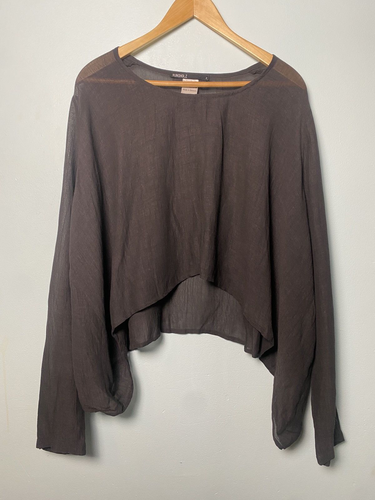 Rundholz Rundholz Asymmetric Drape Linen-Viscose Top Size S / US 4 / IT 40 - 1 Thumbnail