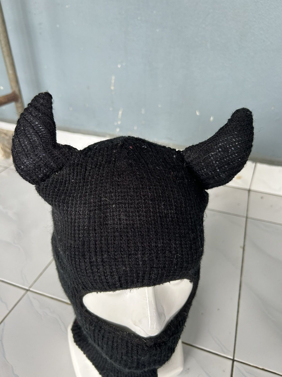 Japanese Brand × Kapital × Vintage Balaclava Masked Horn Devil Knitt Rare ☠️☠️ Size ONE SIZE - 9 Thumbnail