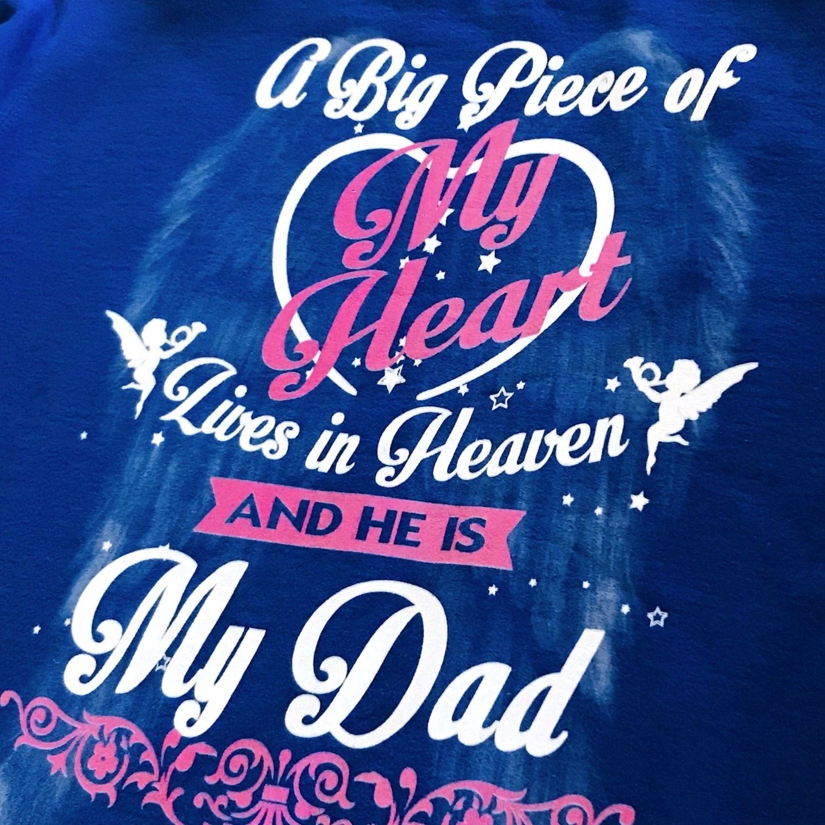 Port & Company Port & Company Men/Women Blue Memorial Dad In Heaven Graphic Hoodie L Size L / US 10 / IT 46 - 5 Thumbnail