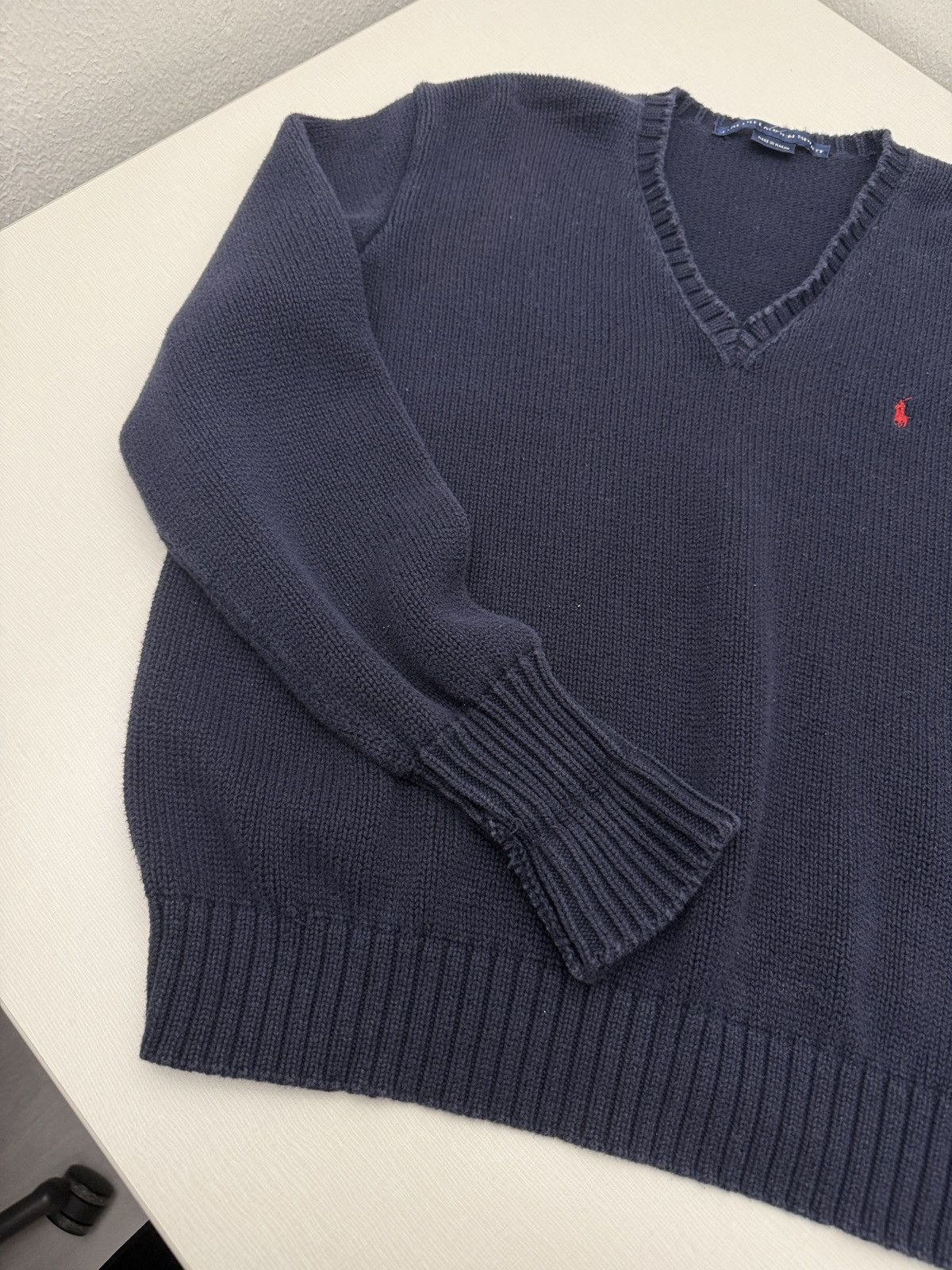 Polo Ralph Lauren Vintage 90s Polo Ralph Lauren Sport Knit Sweater Navy Blue M Size US M / EU 48-50 / 2 - 5 Thumbnail