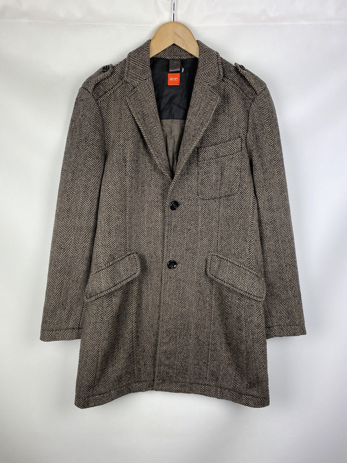 Hugo Boss Hugo Boss men’s wool herringbone coat jacket Size US M / EU 48-50 / 2 - 1 Thumbnail