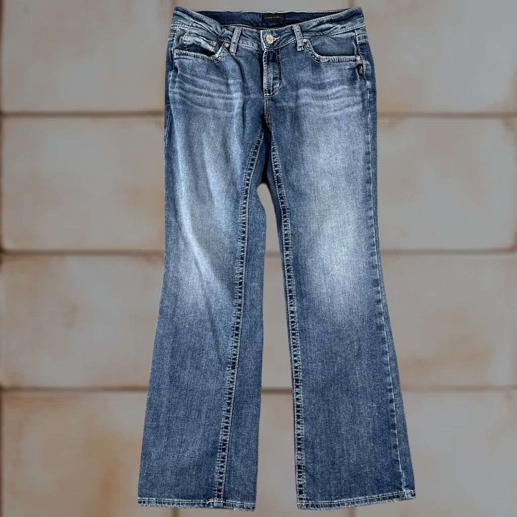 Silver Jeans Co. Silver Jeans Britt Slim Boot Denim Pants Womens 27x31 Mid Rise Stretch Blue Size 27" / US 4 / IT 40 - 1 Thumbnail