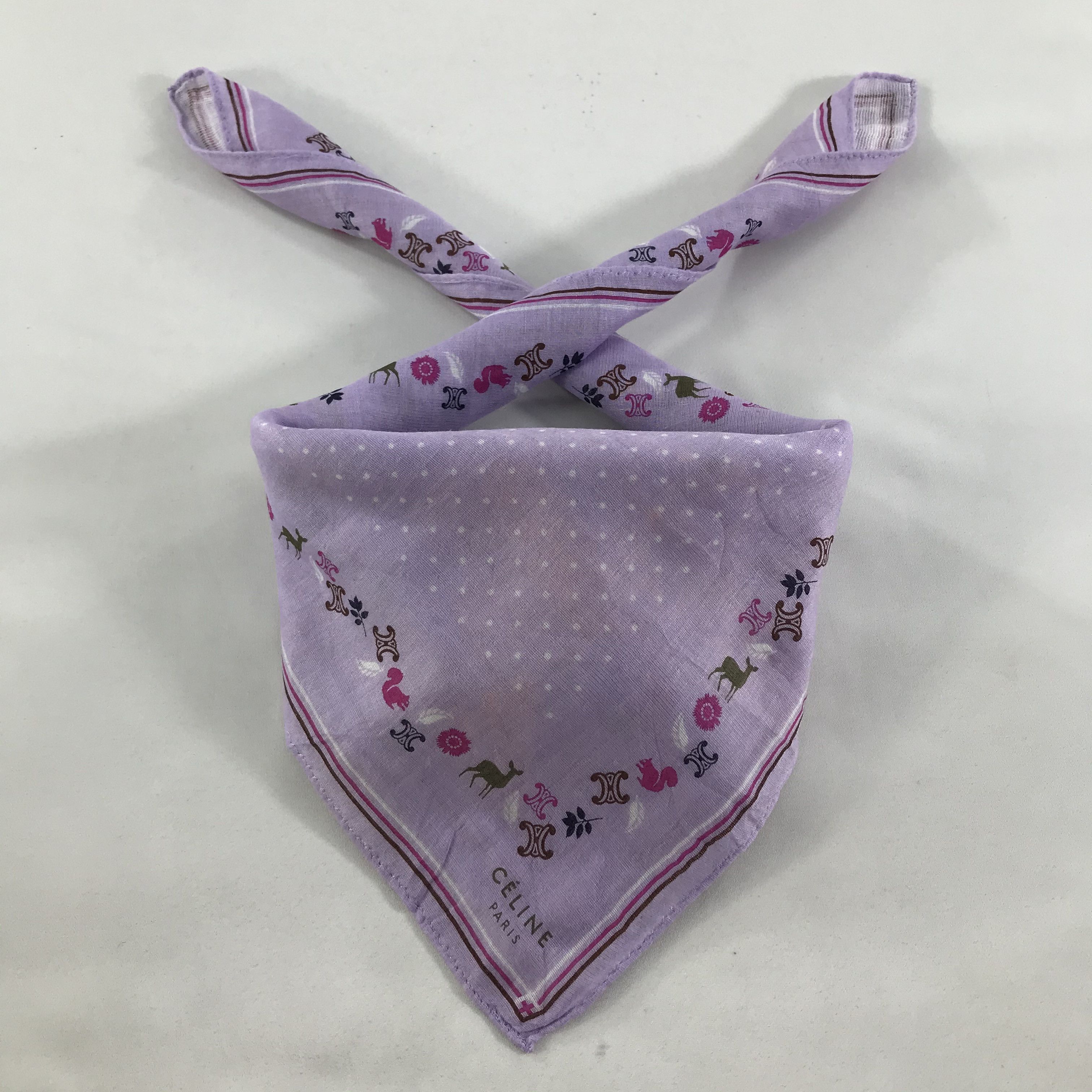 Celine × Vintage Celine Bandana / Handkerchief / Neckerchief - S1566 Size ONE SIZE - 3 Thumbnail