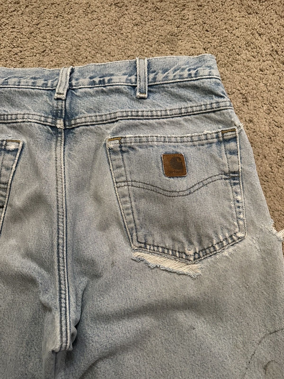 Carhartt × Vintage Vintage Custom Carhartt Distressed Workwear Denim 32x30 Size US 30 / EU 46 - 3 Thumbnail