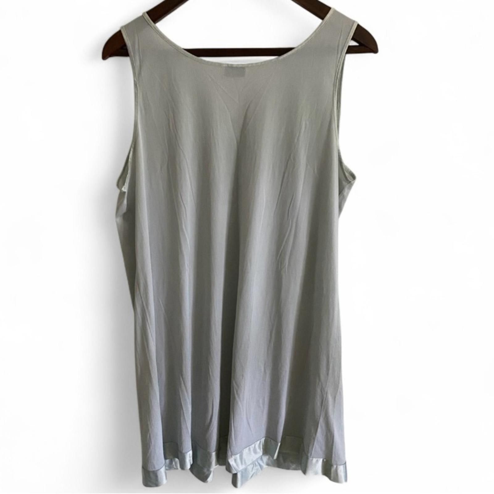 Other Vintage Vanity Fair Blue Embroidered Floral Slip Dress Sz XL Size ONE SIZE - 5 Thumbnail