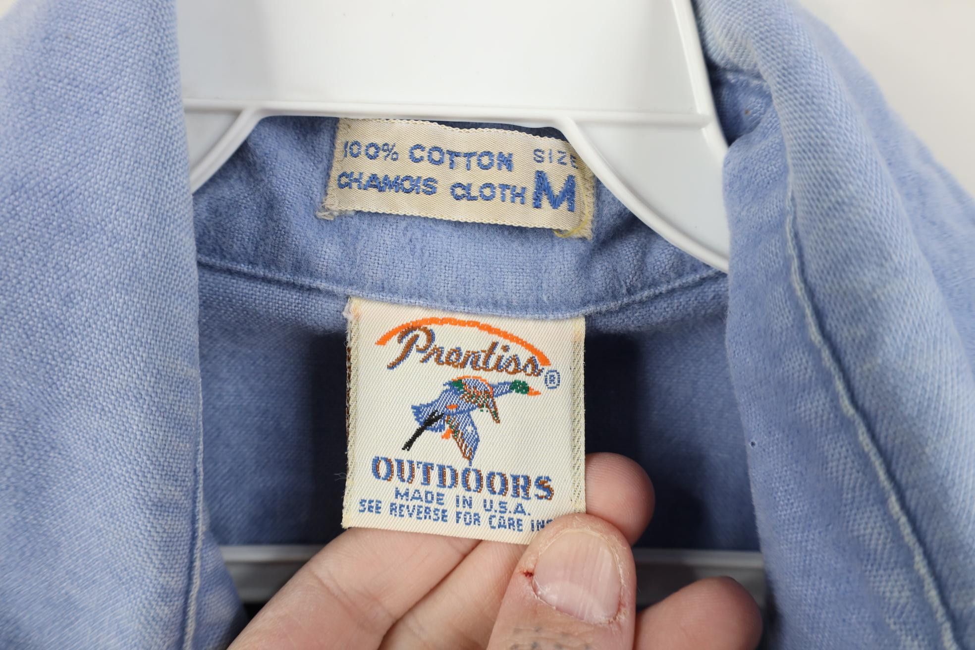 Vintage Vintage 70s Streetwear Chamois Cloth Button Shirt Blue USA Size US M / EU 48-50 / 2 - 7 Thumbnail