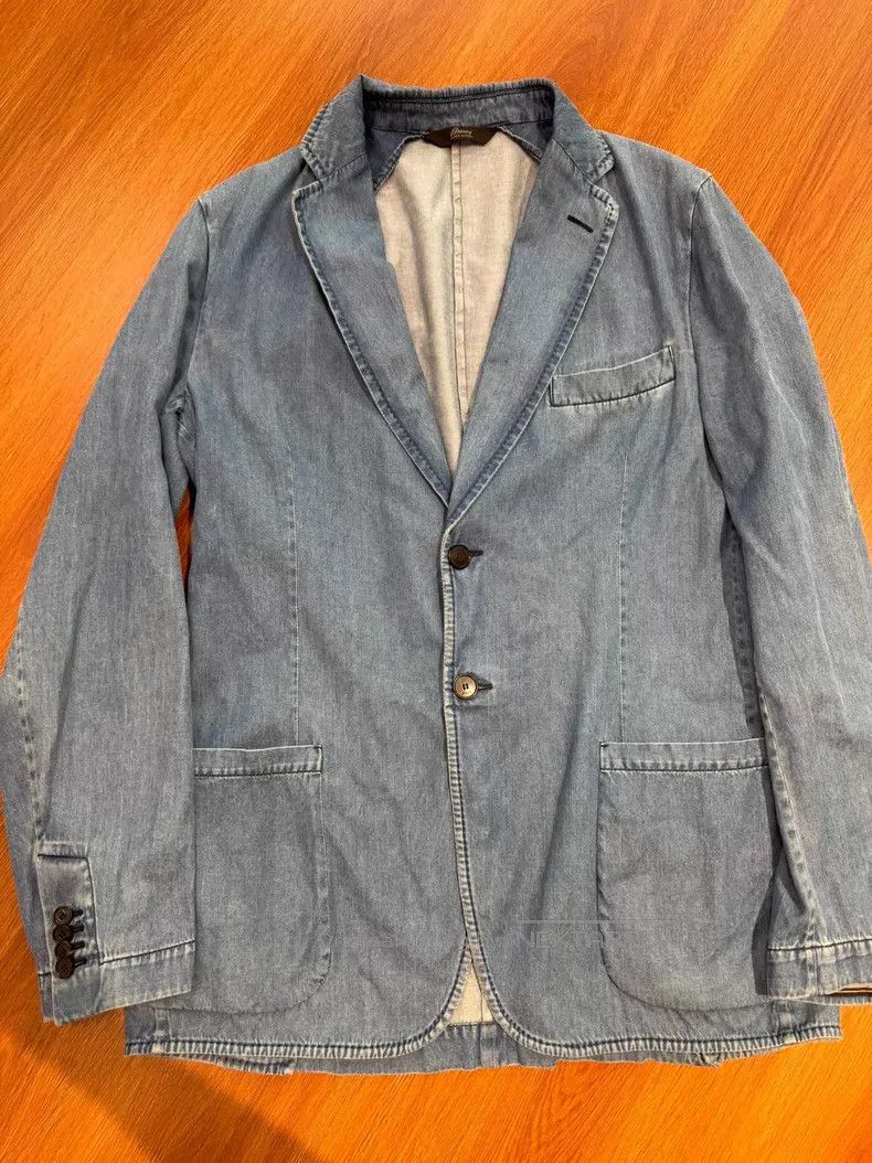 Brioni Brioni Denim Suit Size US S / EU 44-46 / 1 - 1 Thumbnail