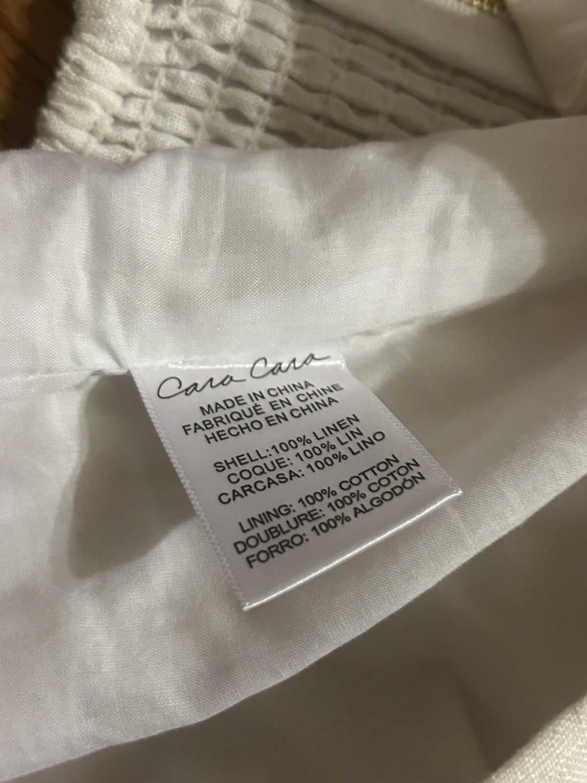 Other CARA CARA Maidstone cropped shirred 100% linen top Size XL / US 12-14 / IT 48-50 - 7 Thumbnail