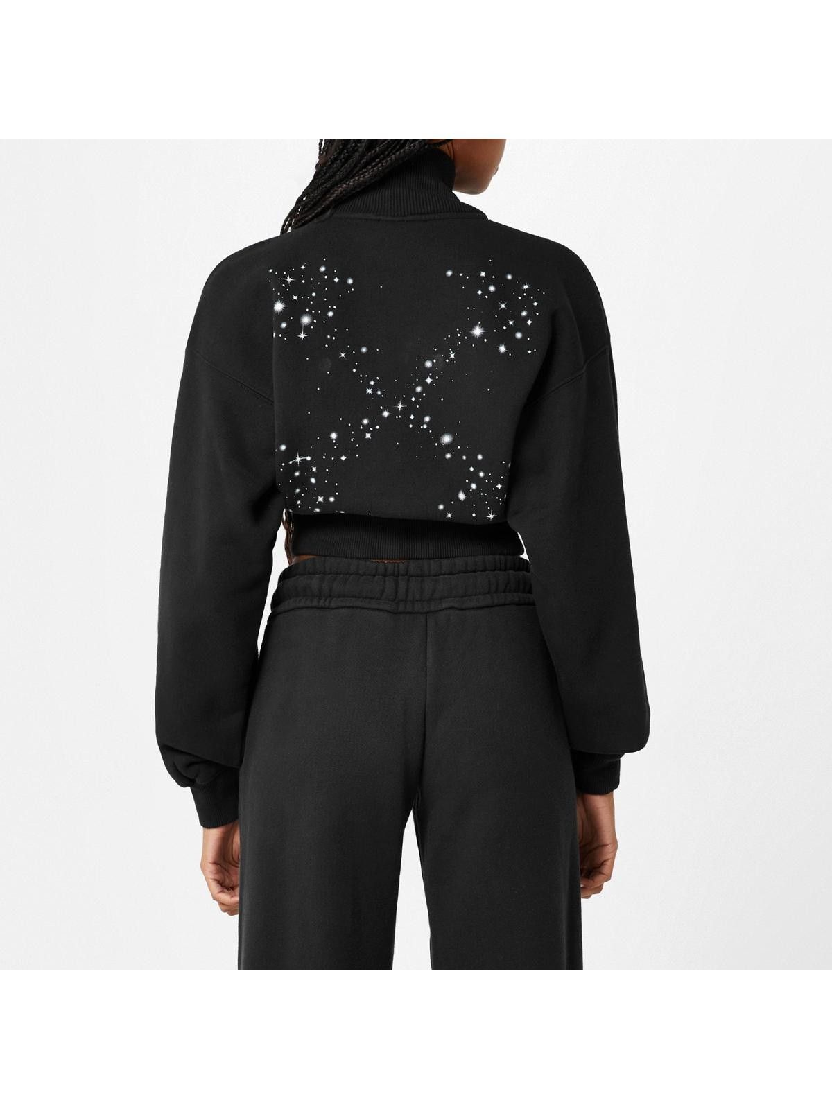 Off-White o1mle0425 Bling Stars Arrow Cropped Zip Up Sweatshirt Black Size S / US 4 / IT 40 - 4 Thumbnail