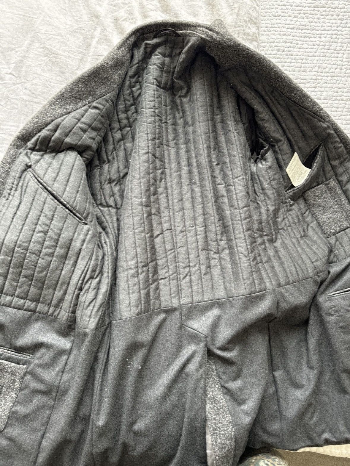 Ermenegildo Zegna Zegna Wool Grey Overcoat Size US XL / EU 56 / 4 - 3 Thumbnail