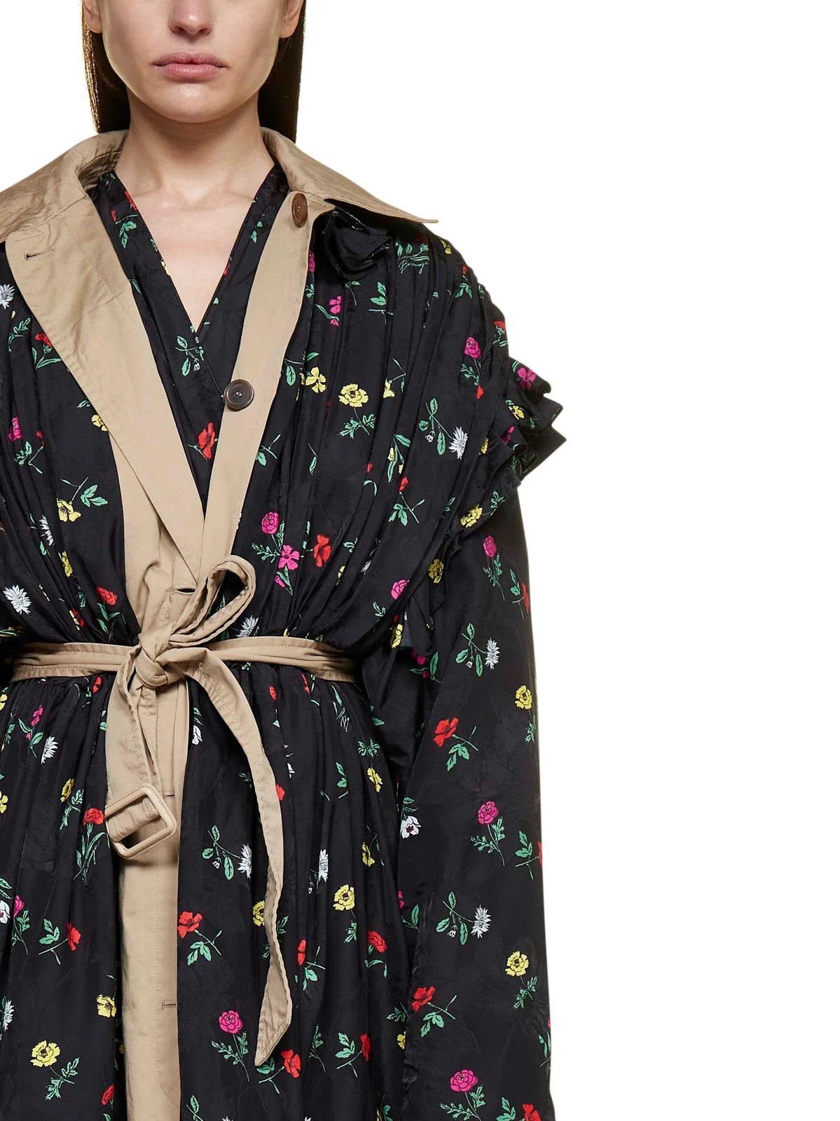 Balenciaga o1y0625 Overcoat & Trench Coat in Beige Size M / US 6-8 / IT 42-44 - 3 Thumbnail