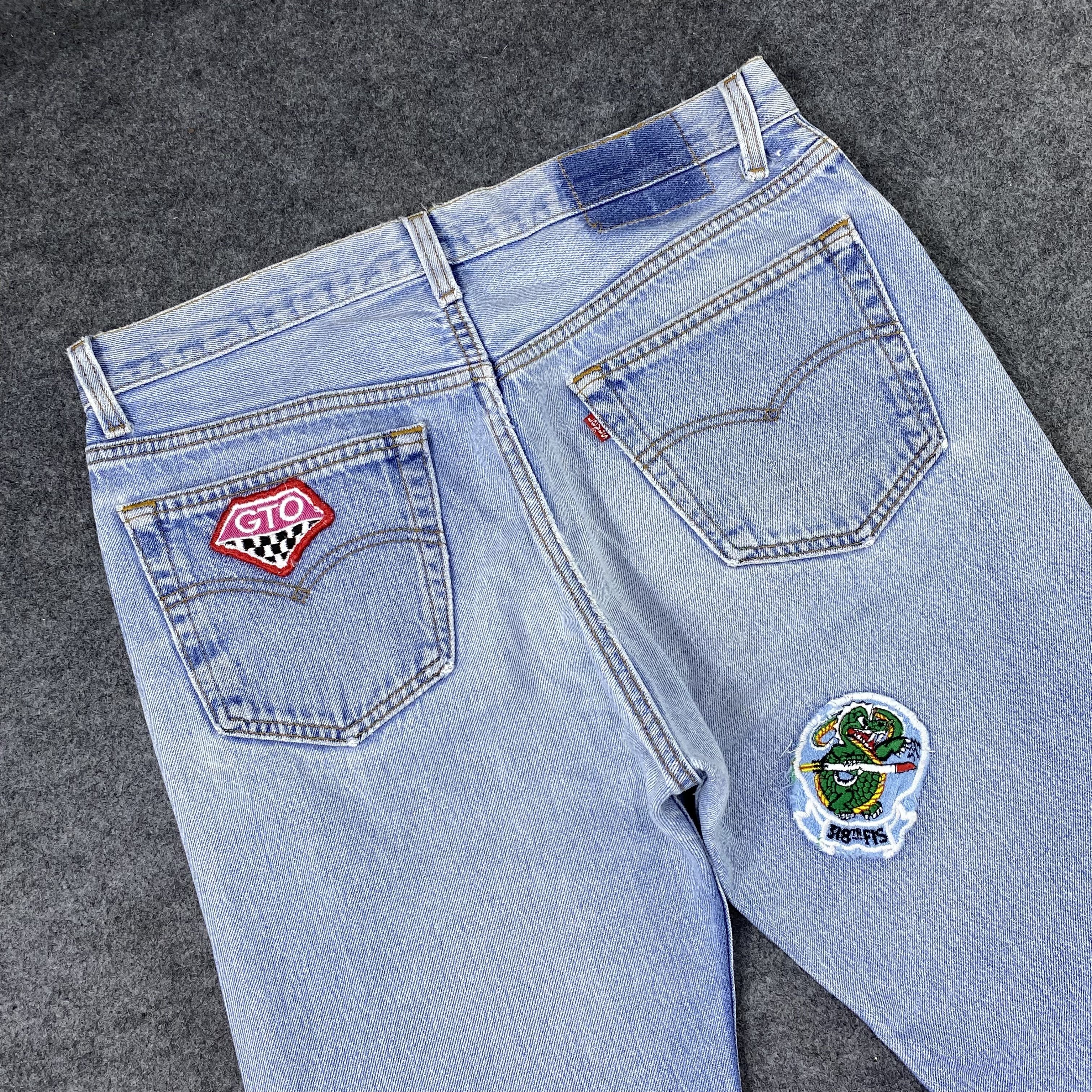Jean × Levi's × Vintage Vintage Levi's 501 Patchwork Blue Wash Jeans-J1163 Size US 32 / EU 48 - 6 Thumbnail