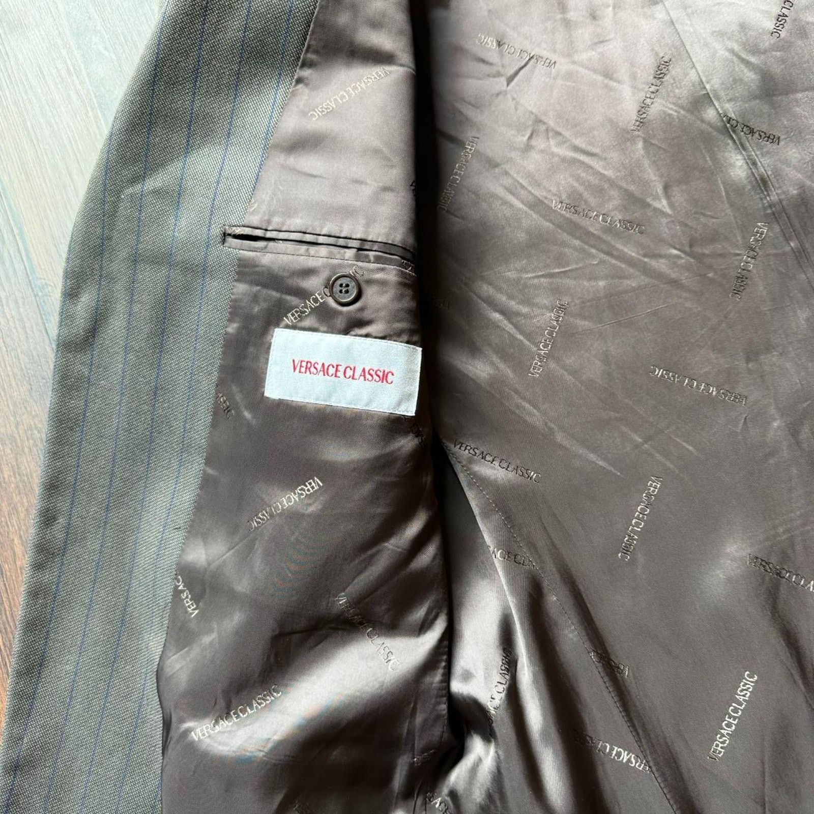 Versace Versace Vintage Wool Silk Brown Stripe Blazer Sport Coat 42 Size 42R - 5 Thumbnail