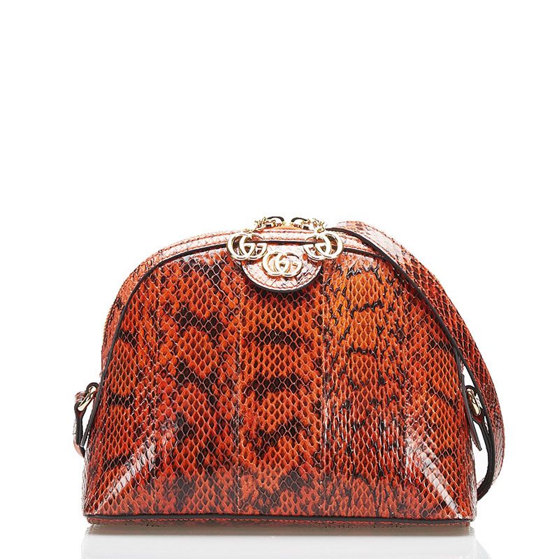 Gucci Gucci Gucci Python Leather Double G Shoulder Bag 499621 Leather Crossbody Bag 499621 in Excellent Condition Size ONE SIZE - 1 Thumbnail