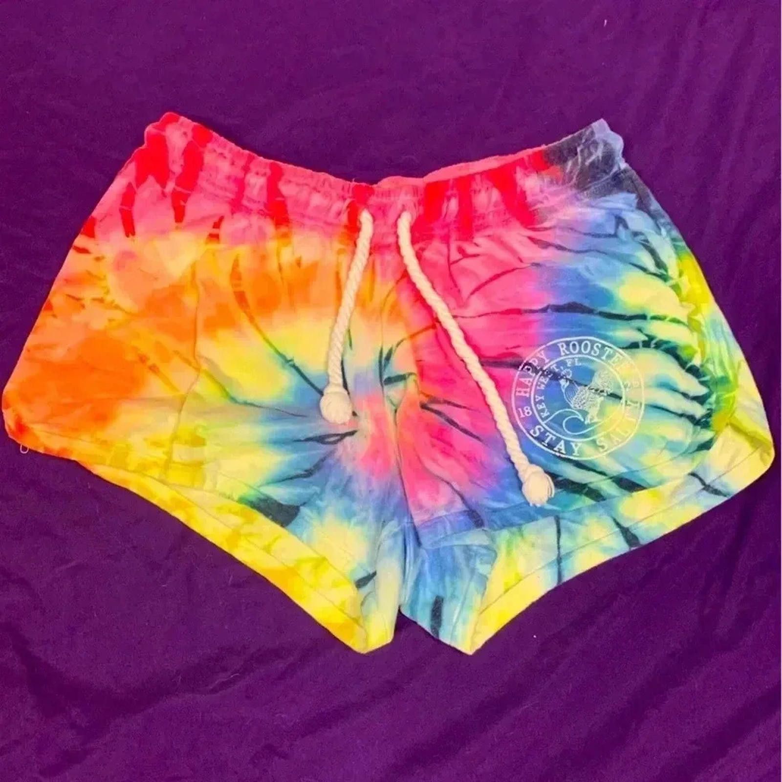 Designer Rainbow tie-dye shorts Size 36" / US 14 / IT 50 - 1 Thumbnail