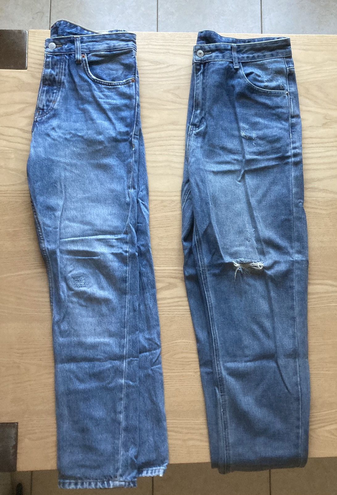 Jean × Vintage 2 Vintage holed blue baggy denim Size US 38 / EU 54 - 1 Thumbnail