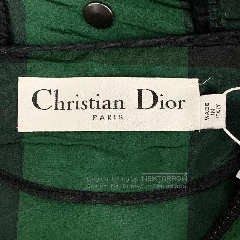 Dior Dior Dark green plaid bee embroidery hooded half-zipper lo Size M / US 6-8 / IT 42-44 - 6 Thumbnail