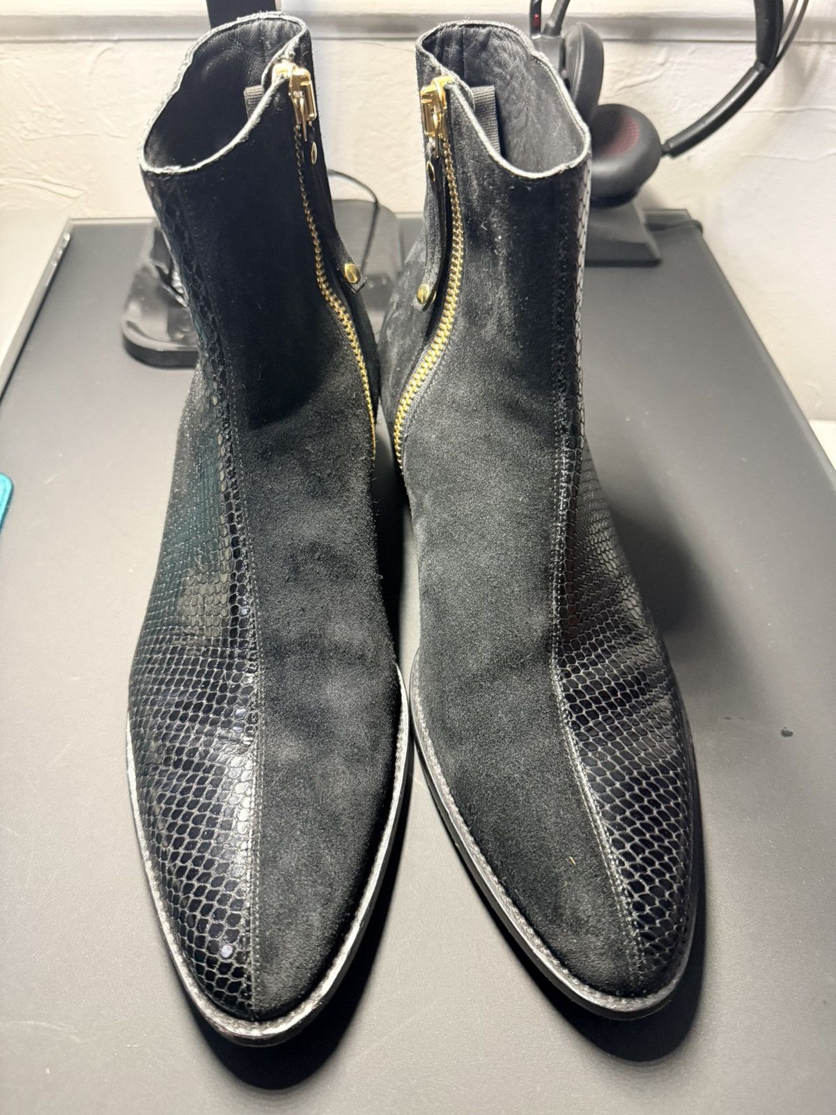 Other Human Recreational Services Ankle Boot — Black Suede/Snake Size US 10 / EU 43 - 1 Thumbnail
