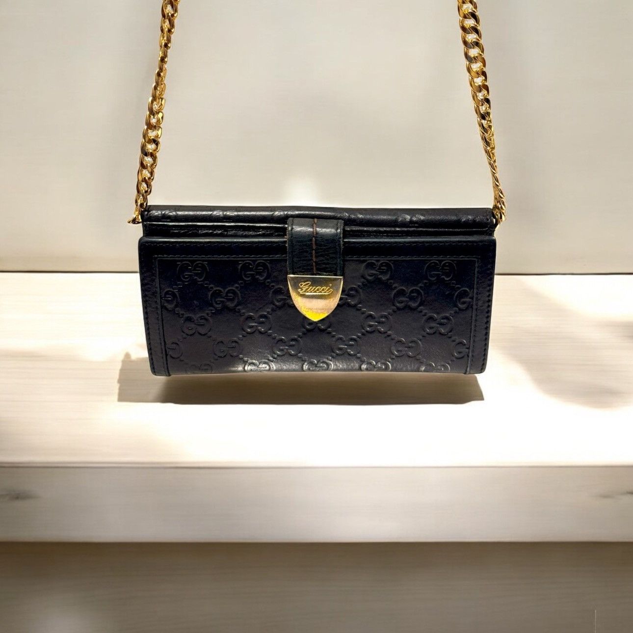 Gucci GUCCI LONG WALLER IN BLACK LEATHER IN MINT EUC AUTHENTIC Size ONE SIZE - 1 Thumbnail