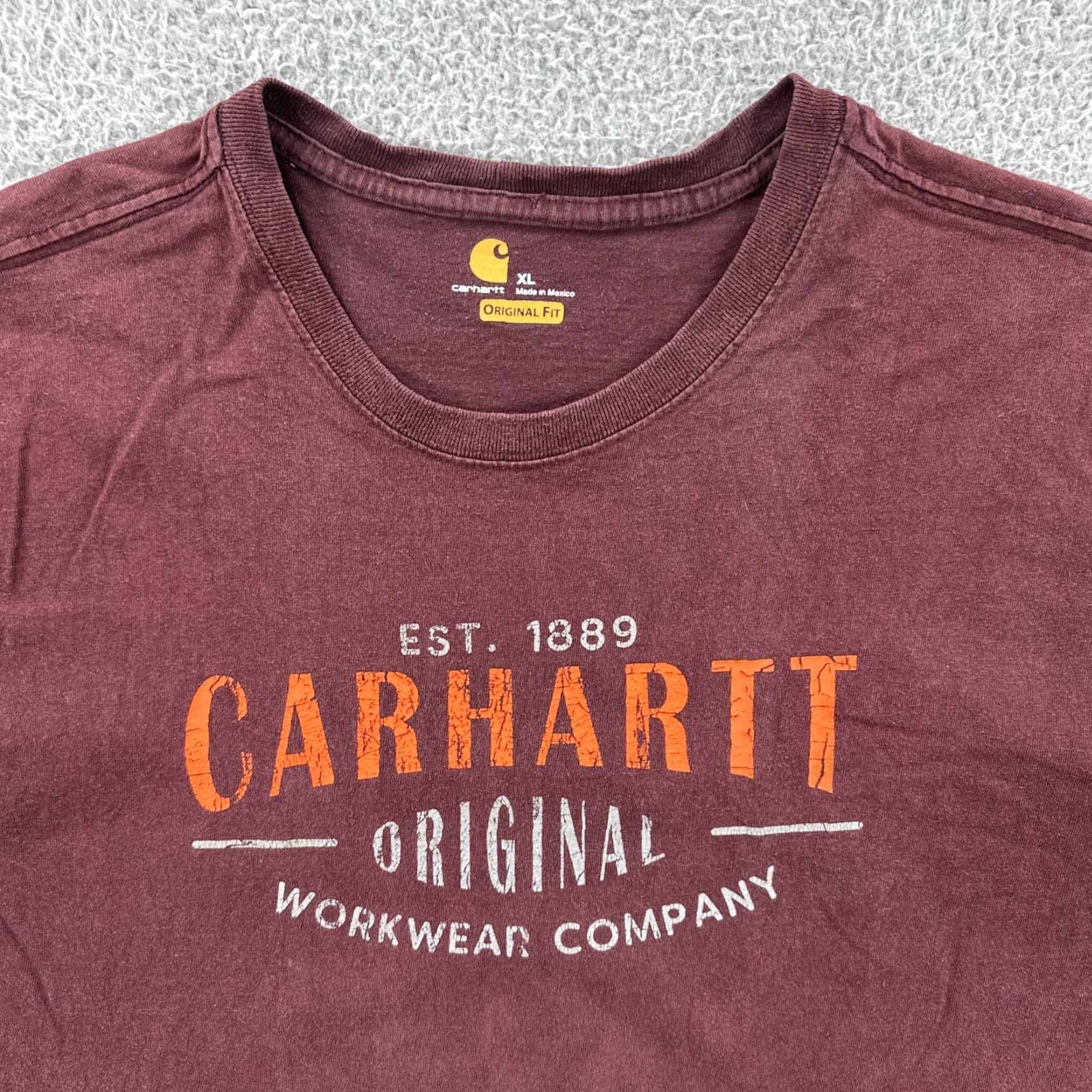 Carhartt Carhartt T-Shirt Men XL Maroon Red Graphic Print Logo EUC Regular Fit Size US XL / EU 56 / 4 - 5 Thumbnail