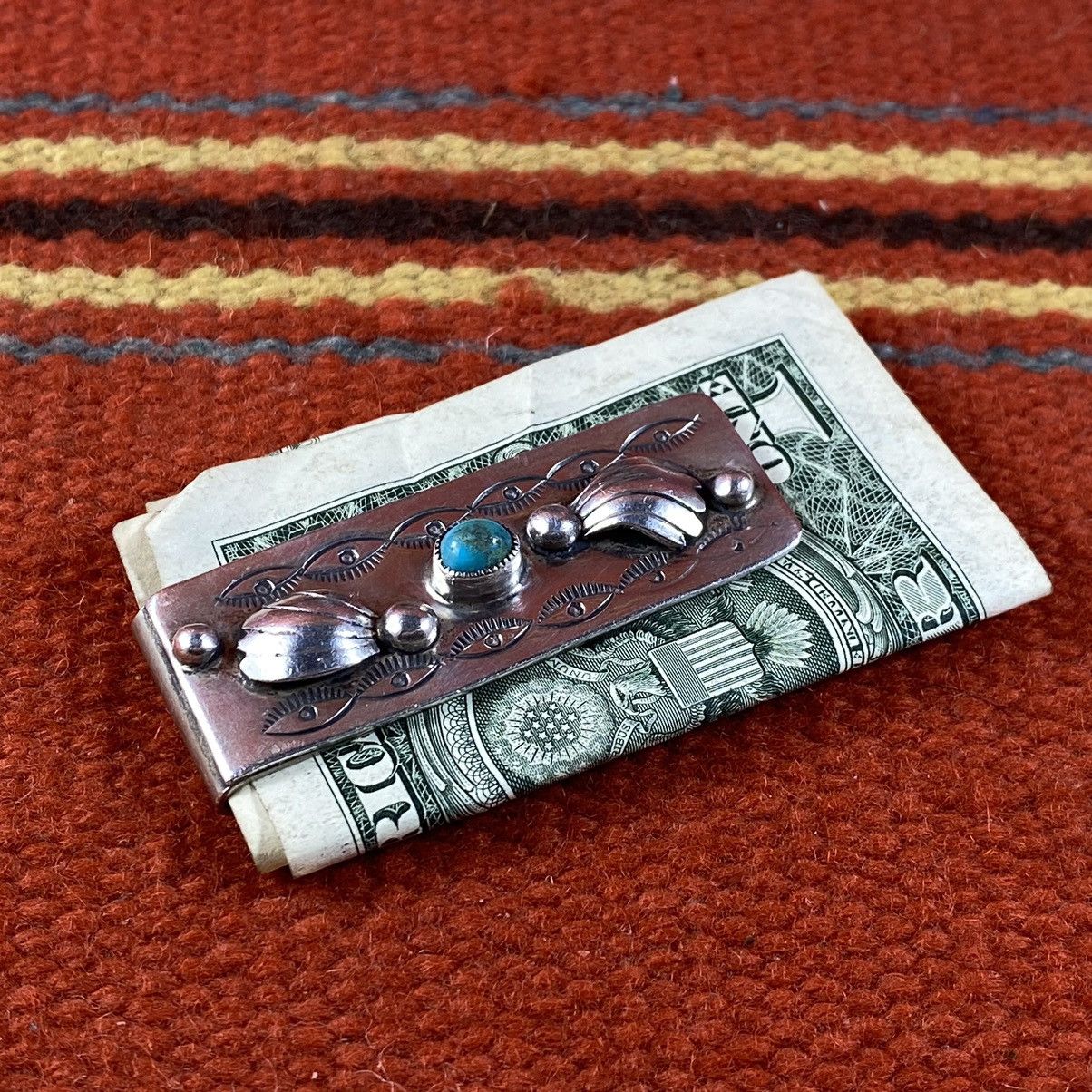 Kapital × Vintage Vtg Navajo JM Haley Sterling Silver Turquoise Money Clip Size ONE SIZE - 2 Thumbnail